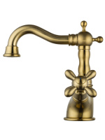 Смеситель для раковины WONZON & WOGHAND RETRO, Брашированное золото (WW-88139020-BG) - Gidratop.ru изображение