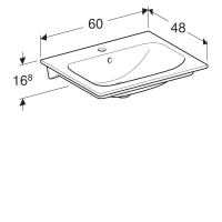Раковина Geberit Renova Plan 122260000, 60 х 48 см, белая - Gidratop.ru изображение