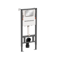 Система инсталляции для унитазов CERAMICANOVA Balance с кнопкой смыва Square, цвет  хром глянцевый, с креплениями, арт. CN121002CH - Gidratop.ru изображение