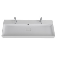 раковина из искусственного мрамора, 50314 Bianco opaco, 121x45x11,5 - Gidratop.ru изображение