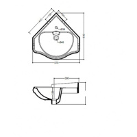 Раковина 40х40х56 см, 1 отв., цвет: белый - Gidratop.ru изображение