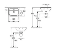 Раковина Villeroy&Boch Omnia Architectura 53734501, подвесная, альпийский белый, 46 х 35,5 см - Gidratop.ru изображение