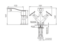 Смеситель для биде WONZON & WOGHAND SHAKESPEARE, Хром (WW-655001-CR) - Gidratop.ru изображение