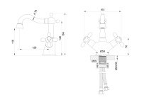 Смеситель для раковины WONZON & WOGHAND RETRO, Глянцевое золото (WW-88139020-PG) - Gidratop.ru изображение