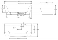 Акриловая ванна без перелива BELBAGNO BB74-1650-W0, 1650x780x590 - Gidratop.ru изображение