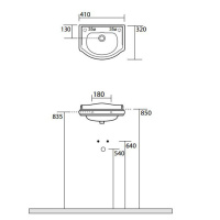 Раковина 41х32 см, 1 отв., цвет: белый - Gidratop.ru изображение