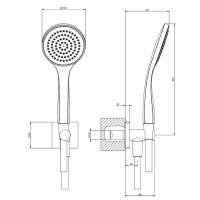 GESSI Rilievo душевой комплект, состоящий из вывода воды на1/2, держателя, шланга 1,50 м и душевой лейки, цвет: хром - Gidratop.ru изображение