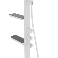 Душевая стойка Inspire VSFS-3I11W с изливом, 30см верх душ, белый - Gidratop.ru изображение