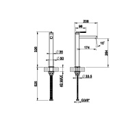 Gessi Ingranaggio смеситель для раковины высокий с длинным изливом, без донного клапана, цвет: хром - Gidratop.ru изображение