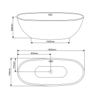 Ванна акриловая Vincea VBT-509, 1650*750*590, цвет белый, слив-перелив в комплекте - Gidratop.ru изображение