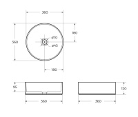 Раковина накладная керамическая BB1357 - Gidratop.ru изображение