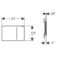 Клавиша Geberit Sigma Type 70 115.620.00.1, двойной смыв, стекло/алюминий, под индивидуальное заполнение - Gidratop.ru изображение