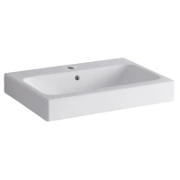 Раковина Geberit iCon 124060000, 60 х 48,5 см, перелив и отверстие под смеситель по центру, белая - Gidratop.ru изображение