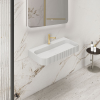 Раковина из искусственного камня Vincea VWB-6SG75MW, 750*460*120, подвесная, цвет белый матовый - Gidratop.ru изображение