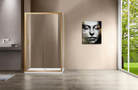 Душевой уголок Garda VSR-1G1013CLG, 1300*1000, брашированное золото, стекло прозрачное - Gidratop.ru изображение