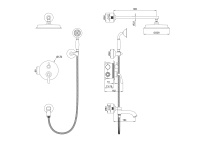 Душевая система встраиваемая WONZON & WOGHAND STEAM, Хром (WW-88939008-CR) - Gidratop.ru изображение