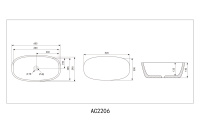 Раковина накладная ABBER Rechteck AC2206 белая - Gidratop.ru изображение