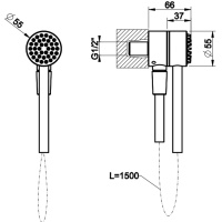 Gessi Hi-Fi душевой магнитные комплект, состоящий из вывода воды, держателя, Darkflex шланга 1,50 м и лейки, цвет: Copper PVD - Gidratop.ru изображение