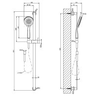 Gessi Emporio shower штанга в комплекте с душевой лейкой на 3 позиции, шланг 1,50 м, цвет: Chrome - Gidratop.ru изображение