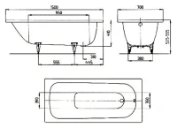 Стальная ванна Kaldewei Saniform Plus 361-1, 150 x 70 см, без покрытия, 1116.0001.0001 - Gidratop.ru изображение