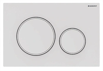 Клавиша Geberit Sigma Type 20, 115.882.01.1, с легкоочищаемой поверхностью, лакированный белый матовый/белый