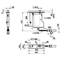 Gessi Rettangolo система сбора воды для ручного душа с убирающимся шлангом при монтаже на борт ванны, цвет: Black XL - Gidratop.ru изображение