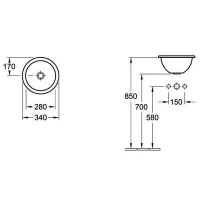 Раковина Villeroy&Boch Loop&Friends 61403401, 34 х 34 см, встраиваемая снизу, альпийский белый - Gidratop.ru изображение