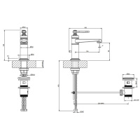 GESSI VENTI20 смеситель для раковины на 1 отверстие, однорычажный, в комплекте с донным клапаном, цвет Finox Brushed Nickel - Gidratop.ru изображение