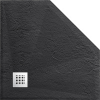 Поддон для душа из искусственного камня VST-4SP1010A, 1000*1000*25, антрацит - Gidratop.ru изображение