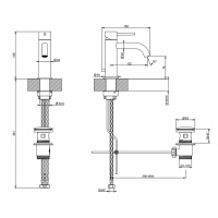 GESSI 316 смеситель для раковины на 1 отверстие с донным клапаном, излив 123мм, цвет: brushed black metal pvd - Gidratop.ru изображение
