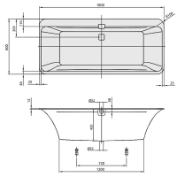 Квариловая ванна Villeroy&Boch Squaro Edge 12, 180 х 80 см, UBQ180SQE7DV-01 - Gidratop.ru изображение