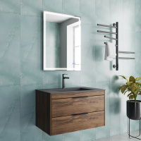 База под раковину Chiara 2D 800 подвесная, 2 выкатных ящика soft-close, С.Oak - Gidratop.ru изображение