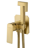 Смеситель с гигиеническим душем встраиваемый WONZON & WOGHAND DIAMOND, Брашированное золото (WW-88829011-BG) - Gidratop.ru изображение