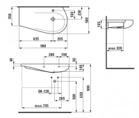 Раковина Laufen Alessi 8.1497.5.400.104.1 90 см - Gidratop.ru изображение