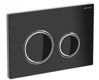 Клавиша смыва Geberit Sigma Type 21 115.884.SJ.1, черное стекло, глянцевый хром - Gidratop.ru изображение
