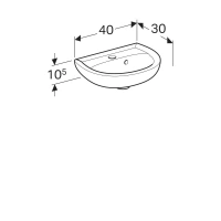 Раковина Geberit Renova 273040000, 40 х 30 см, белая - Gidratop.ru изображение