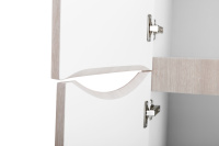 FLY-MARINO Шкаф подвесной с двумя распашными дверцами с доводчиками, с двумя полками, левосторонний, Rovere grigio, 400x300x1500, FLY-MARINO-1500-2A-SC-RG-P-L - Gidratop.ru изображение