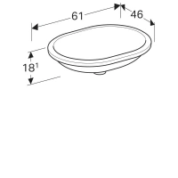 Раковина Geberit Variform 500.758.01.2 55 x 40 см овальная, встраиваемая снизу, без перелива - Gidratop.ru изображение