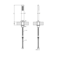 Gessi Rettangolo душевая лейка выдвигающаяся, с держателем, цвет: черный - Gidratop.ru изображение