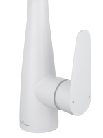 Смеситель для кухни с выдвижным изливом WONZON & WOGHAND, Белый матовый (WW-121E201B-MW) - Gidratop.ru изображение