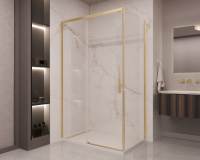 Душевой уголок Stella VSR-1ST9015CLG, 1500*900, брашированное золото, стекло прозрачное - Gidratop.ru изображение