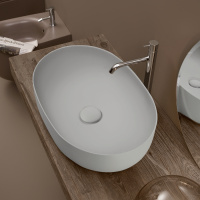 Раковина 60х40 см, без отв., накладная, цвет: светло серый - Gidratop.ru изображение