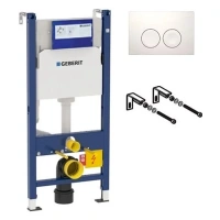 Инсталляция Geberit Duofix Delta UP100 458.124.11.1 для унитаза с белой кнопкой смыва - Gidratop.ru изображение