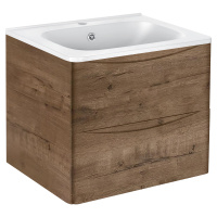 База под раковину Paola 600 подвесная, 2 выкатных ящика soft close, Beton - Gidratop.ru изображение