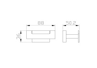 Двойной крючок для ванной WONZON & WOGHAND FLAT, Хром (WW-9725) - Gidratop.ru изображение