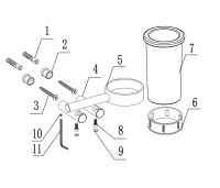 Стакан для зубных щеток с держателем ABBER Osten 316 AA1860BST сталь брашированная - Gidratop.ru изображение