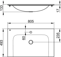Раковина Keuco Plan 32960 318001 80.5 x 49.3 см на 1 отверстие под смеситель - Gidratop.ru изображение