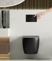 Кнопка смыва сенсорная ABBER AC0122SMB черная матовая - Gidratop.ru изображение