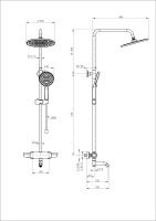 Душевая система с термостатом WONZON & WOGHAND CAPSULE, Хром (WW-B3031-A2-CR) - Gidratop.ru изображение
