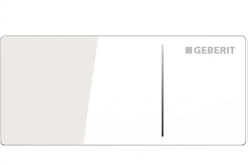 Клавиша Geberit Omega Type 70 115.084.SI.1 для унитаза, двойной смыв, стекло/алюминий, цвет белый